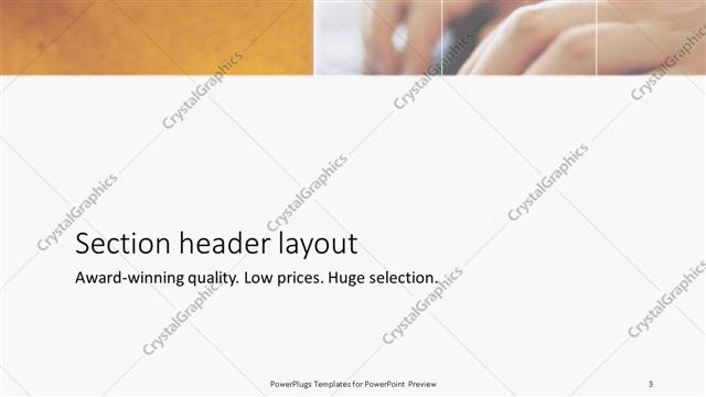 Section Header presentation slide layout