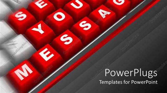  Presentation with keyboard - The keyboard showing the words send your message