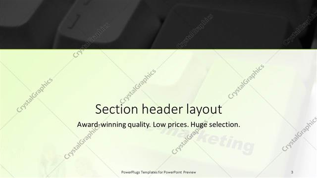 Section Header presentation slide layout