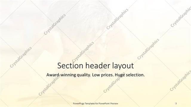 Section Header presentation slide layout