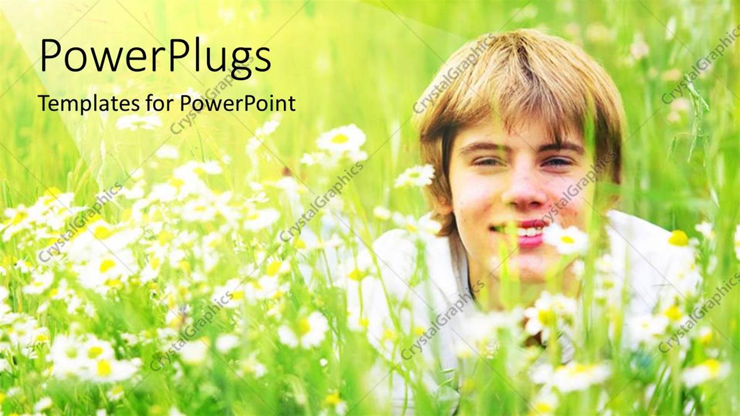 Featuring a Kid in the Crops with Greenish Background