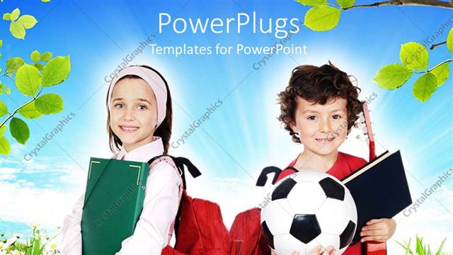  Presentation with school - A kid and a girl going to school