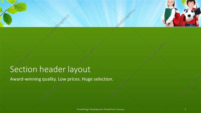 Section Header presentation slide layout
