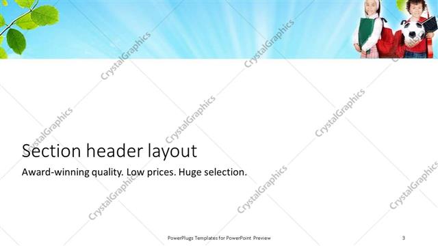 Section Header presentation slide layout