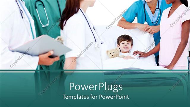  Presentation with nurses - Kid lying down on a hospital bed with nurses surrounding him