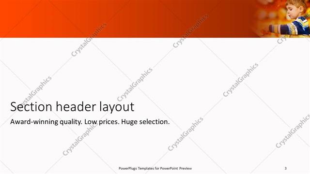 Section Header presentation slide layout