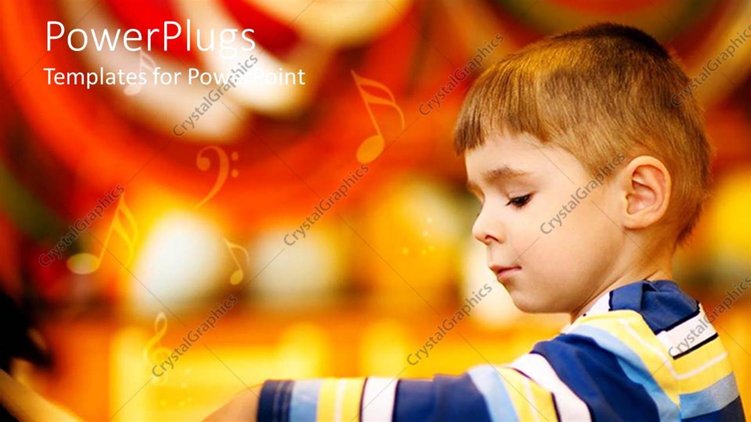 Featuring a Kid with Music Signs in the Background