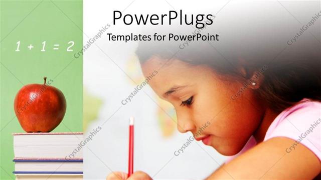  Presentation with books - A kid with a number of books in the background