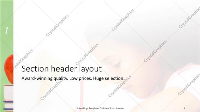 Section Header presentation slide layout