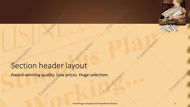 Section Header presentation slide layout
