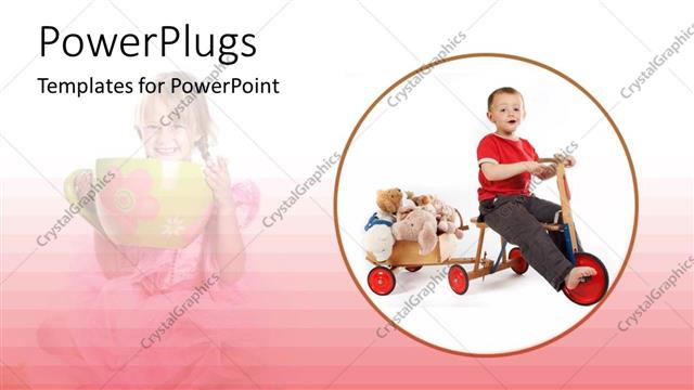  Presentation with children playing - A kid playing with his toys with a kid in background