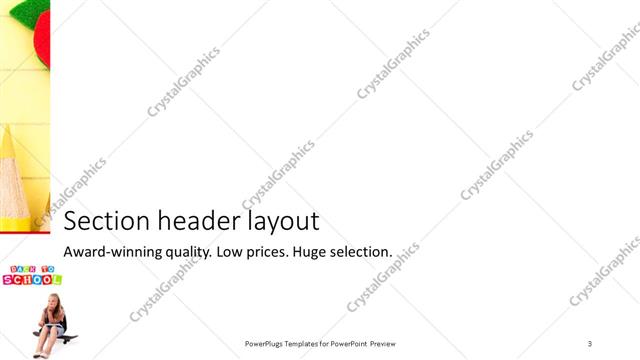 Section Header presentation slide layout