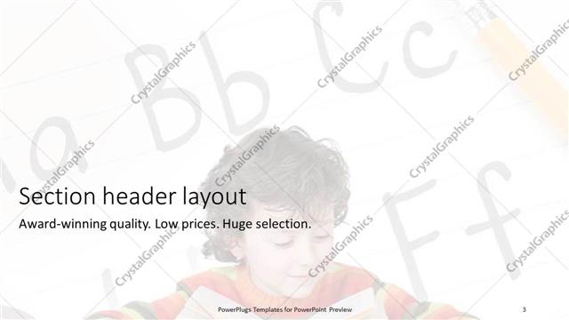 Section Header presentation slide layout