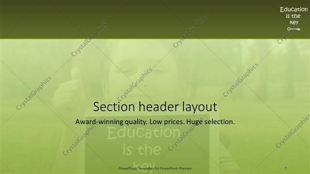 Section Header presentation slide layout