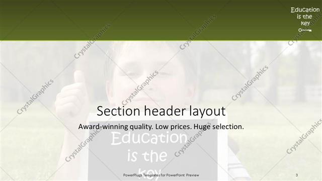 Section Header presentation slide layout