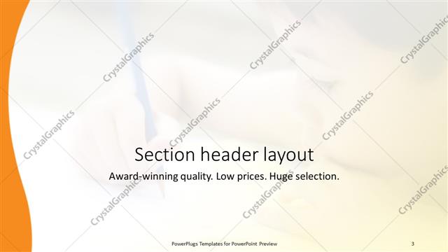 Section Header presentation slide layout
