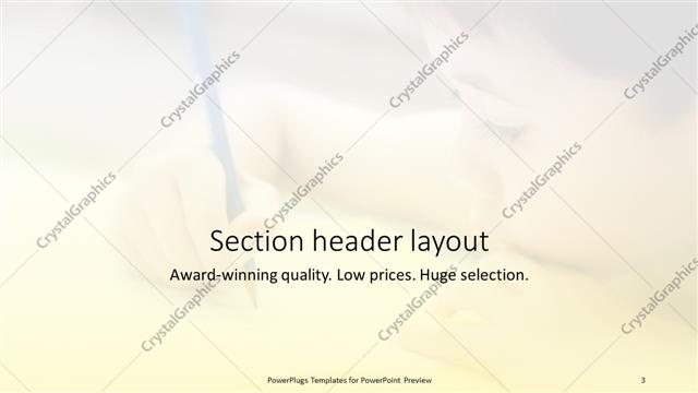 Section Header presentation slide layout