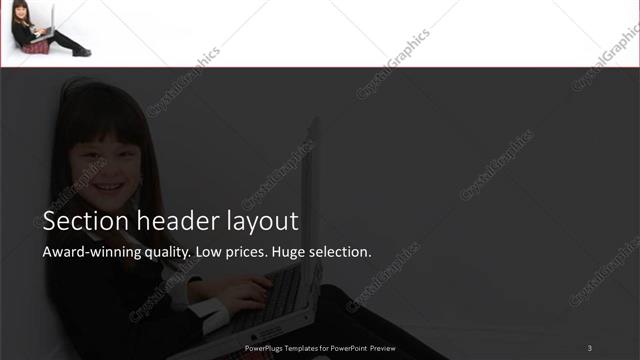 Section Header presentation slide layout