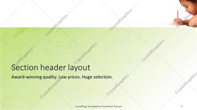 Section Header presentation slide layout