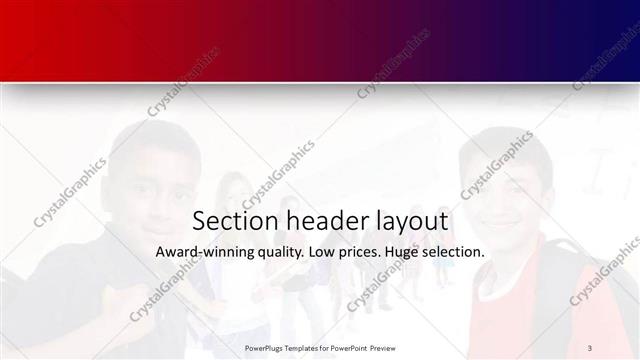 Section Header presentation slide layout