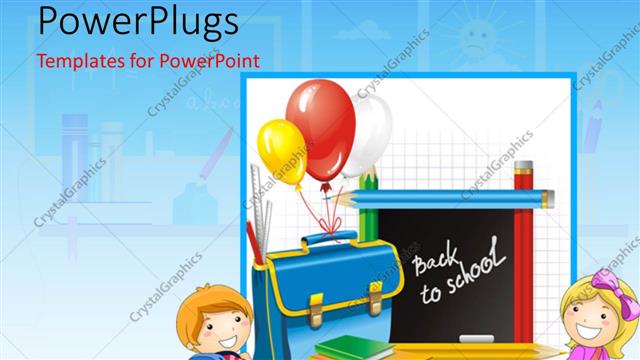  Presentation with pencils - Kids going to school with a number of pencils in background