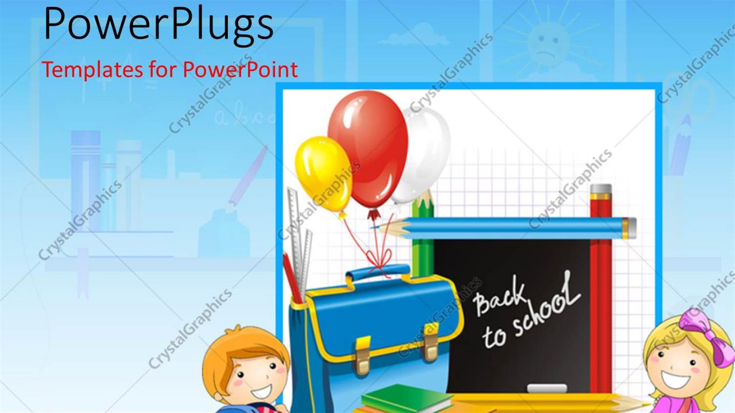 Featuring Kids Going to School with a Number of Pencils in Background