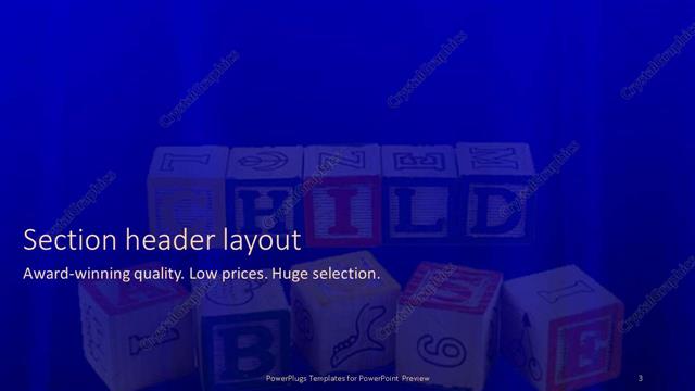 Section Header presentation slide layout