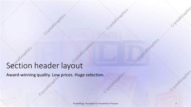 Section Header presentation slide layout