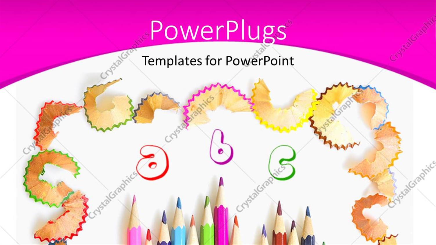 Featuring Kids Learning Using Colored Pencils and Alphabets with White Color