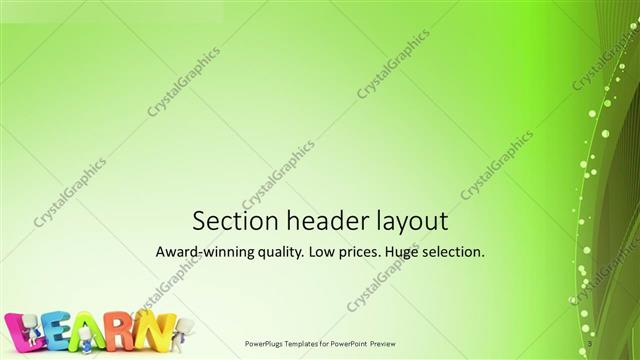 Section Header presentation slide layout