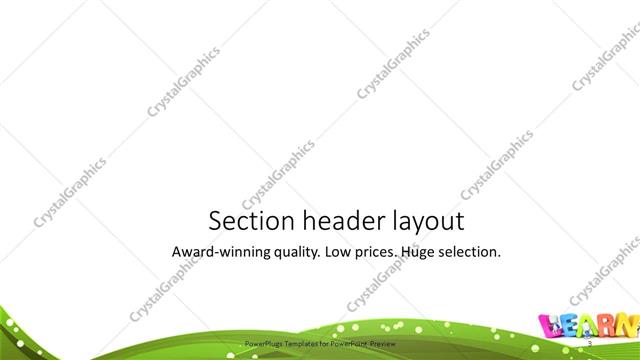 Section Header presentation slide layout