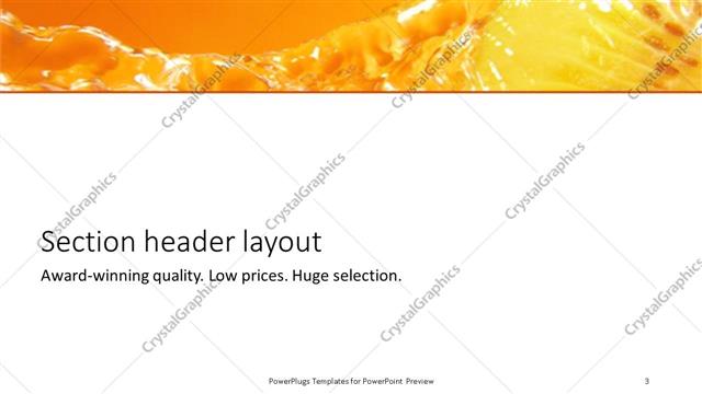Section Header presentation slide layout
