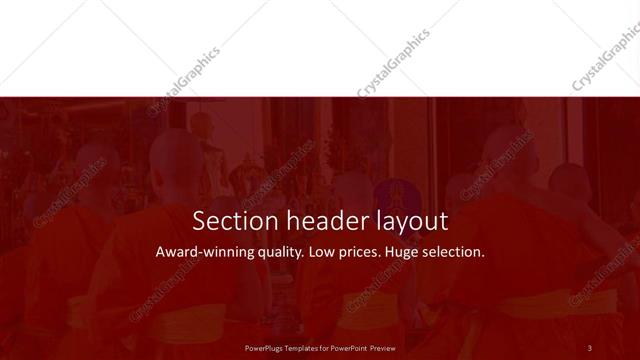 Section Header presentation slide layout