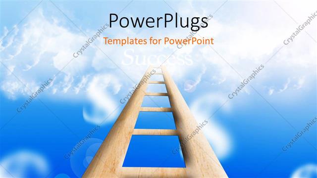  Presentation with dollar signs - A ladder in the clouds with dollar signs in background