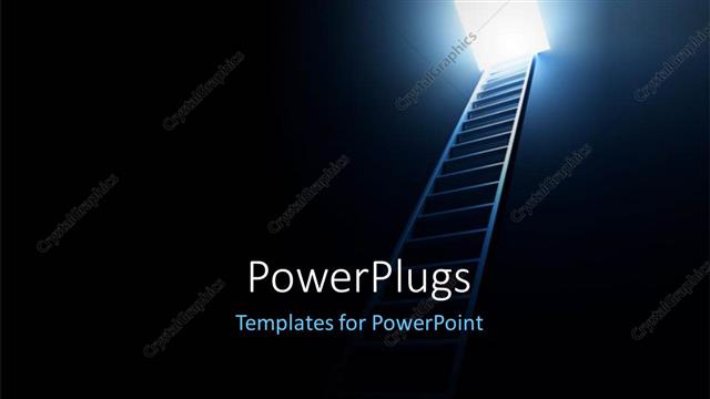  Presentation with light - A ladder with a light at the top of it