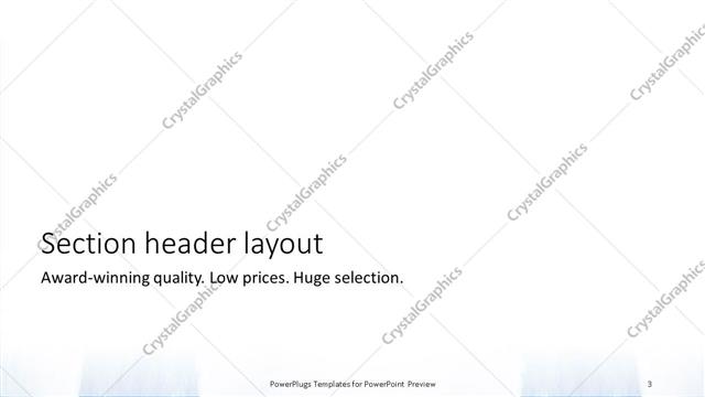Section Header presentation slide layout