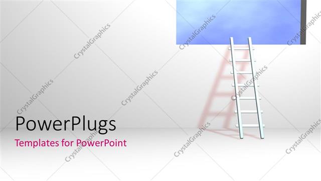  Presentation with new opportunity - A ladder and a window with a white background