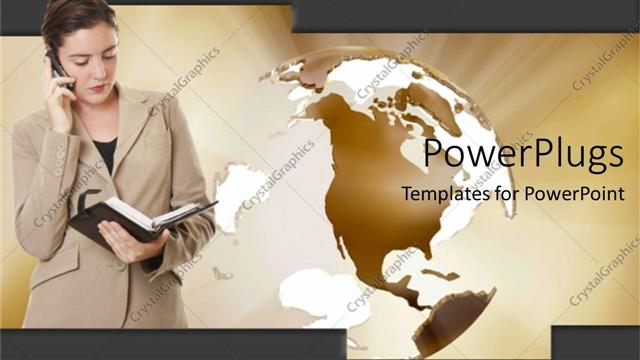  Presentation with business book - A lady having a phone call and staring at an open book