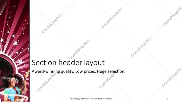 Section Header presentation slide layout