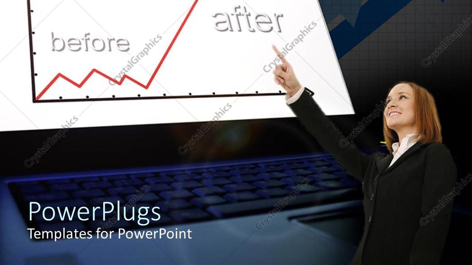 Featuring a Lady Pointing Towards a Financial Report