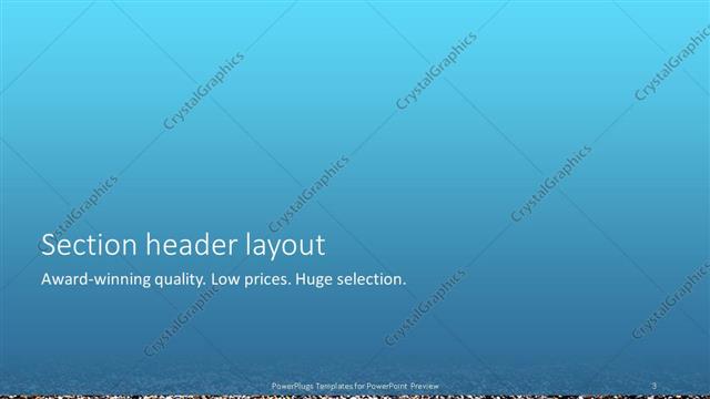 Section Header presentation slide layout