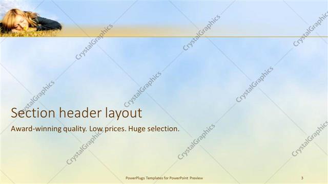 Section Header presentation slide layout