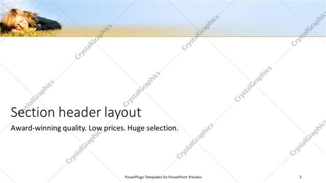Section Header presentation slide layout