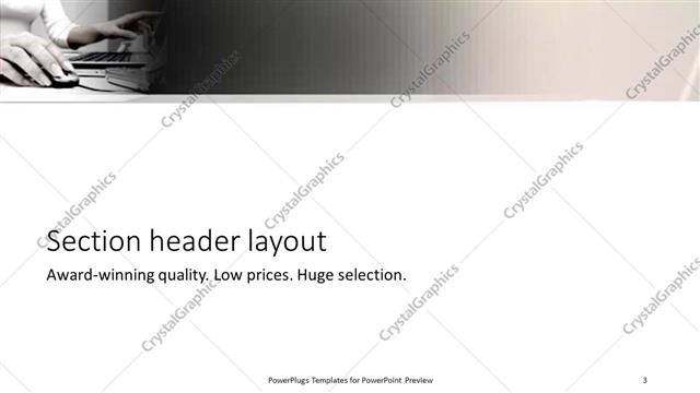 Section Header presentation slide layout