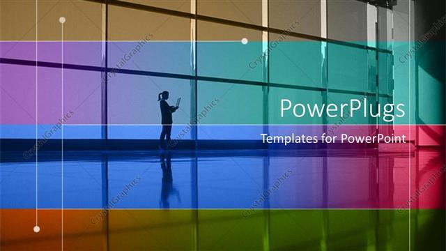  Presentation with laptop - A lady working on a laptop in a building