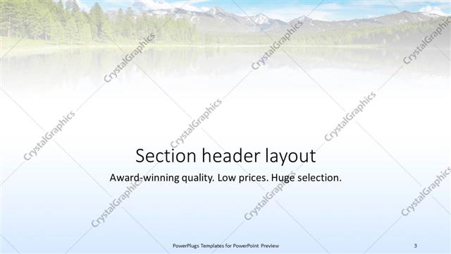 Section Header presentation slide layout