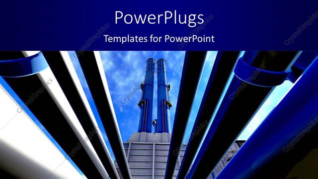  Presentation with refinery - Landscape of crude oil refinery with large equipment rising to blue?sky?