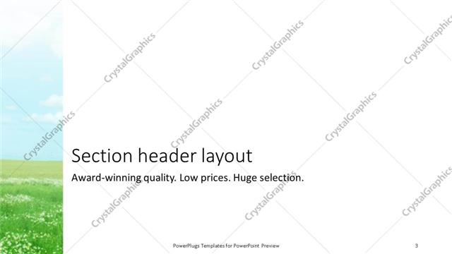 Section Header presentation slide layout