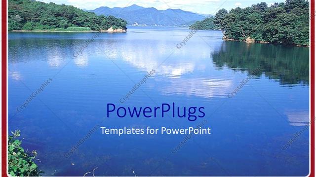  Presentation with mountain view - Landscape lake view with trees and mountain in background