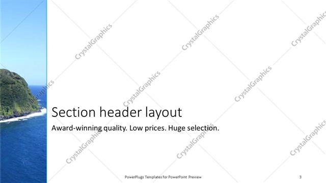 Section Header presentation slide layout